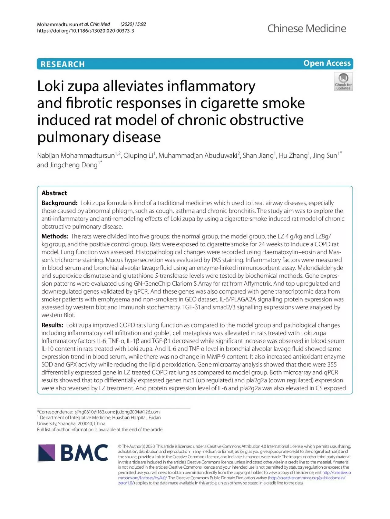 PDF-Page 2 of 15Mohammadtursunetal Chin Med 2020 1592