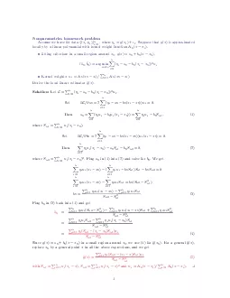 NonparametricshomeworkproblemAssumewehaveiiddataSupposethatapproximate