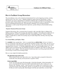 Guidance for Difficult Times How to Facilitate Group D