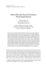 InfantDirected Speech Facilitates Word Segmentation Er