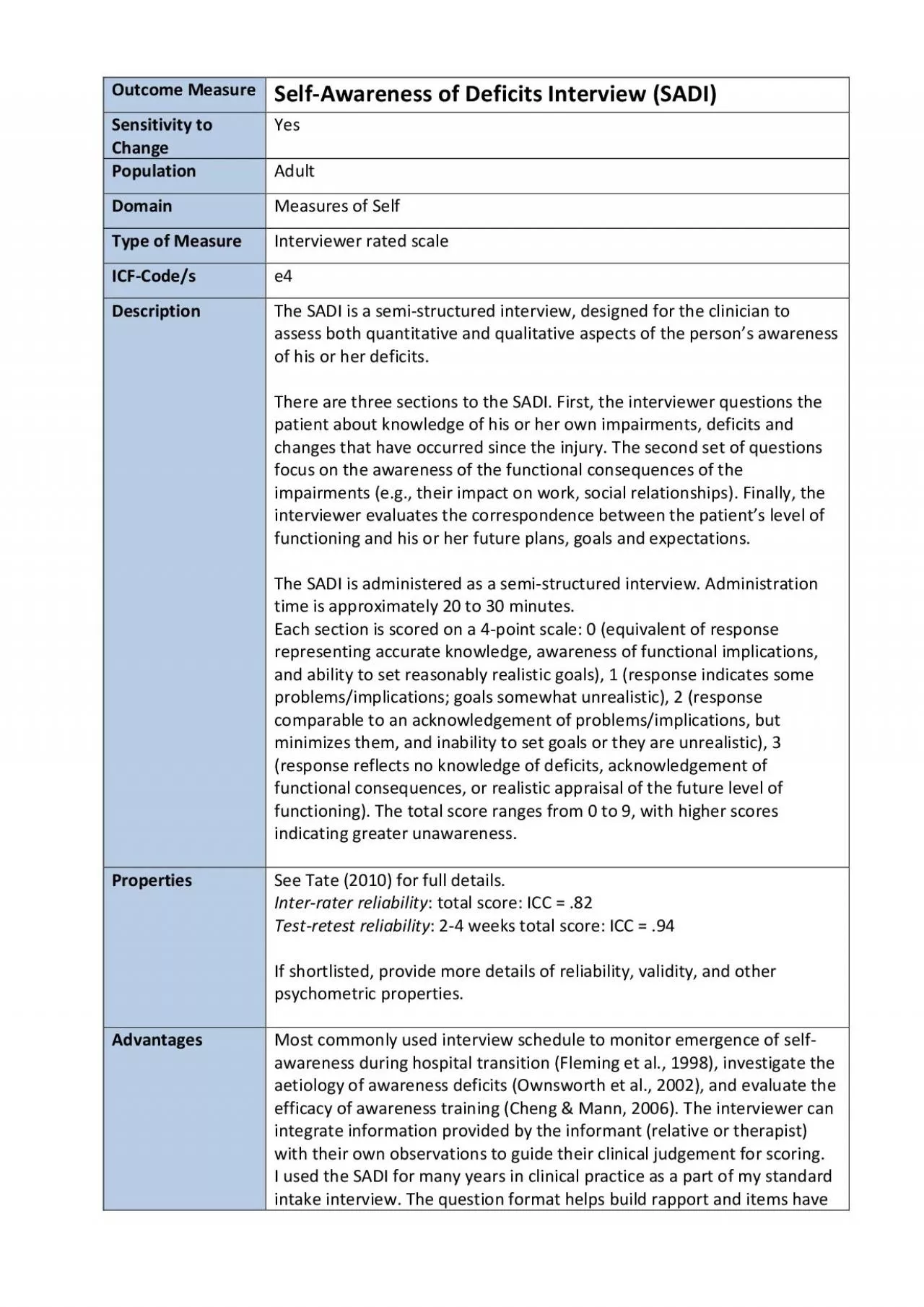 PDF-Outcome Measure