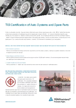 TISI Certification of Auto Systems and Spare PartsIn the two decades s