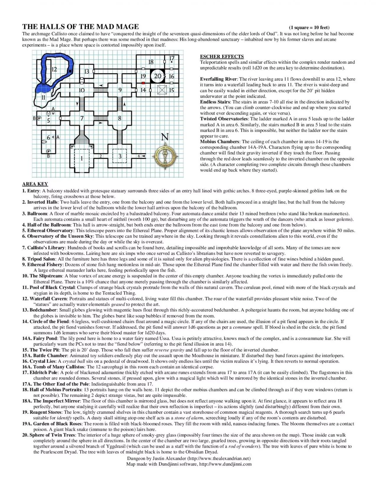 PDF-Dungeon by Justin Alexander httpwwwthealexandriannet Map made with D