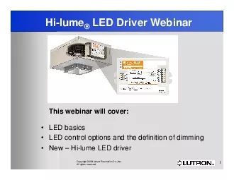 HilumeLED Driver Webinar