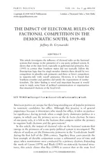 THE IMPACT OF ELECTORAL RULES ON ACTIONAL COMPETITION