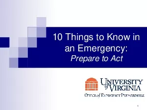 10 Things to Know in an EmergencyPrepare to Act