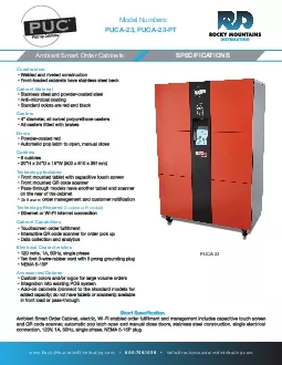 SPECIFICTIONSAmbient Smart Oder Cabinets