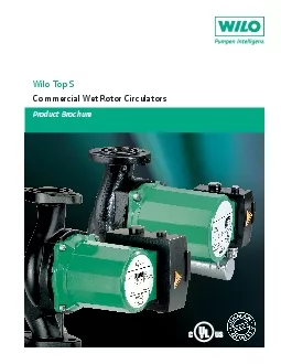 Wilo Top SCommercial Wet Rotor CirculatorsProduct Brochure