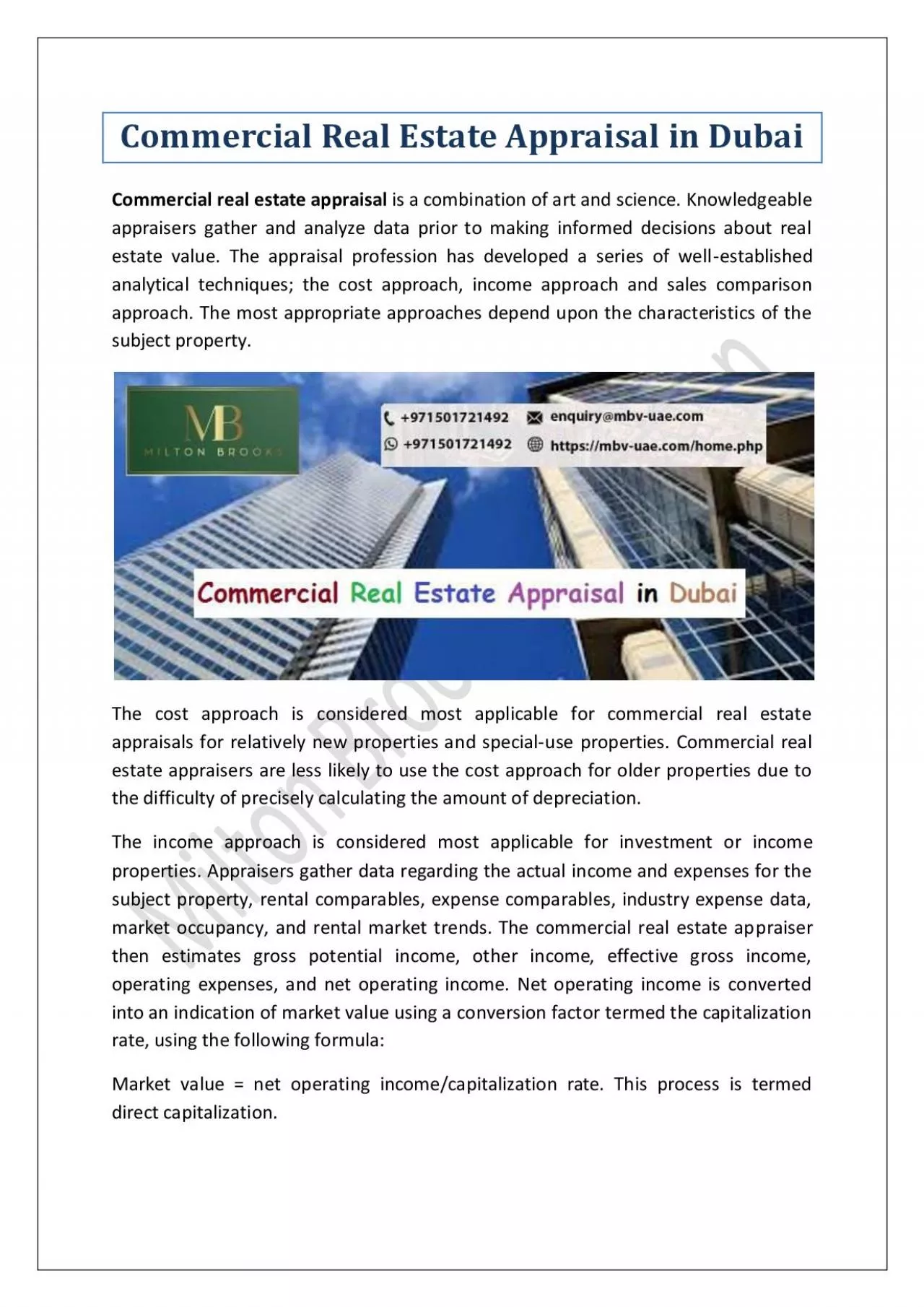 PDF-Commercial Real Estate Appraisal in Dubai