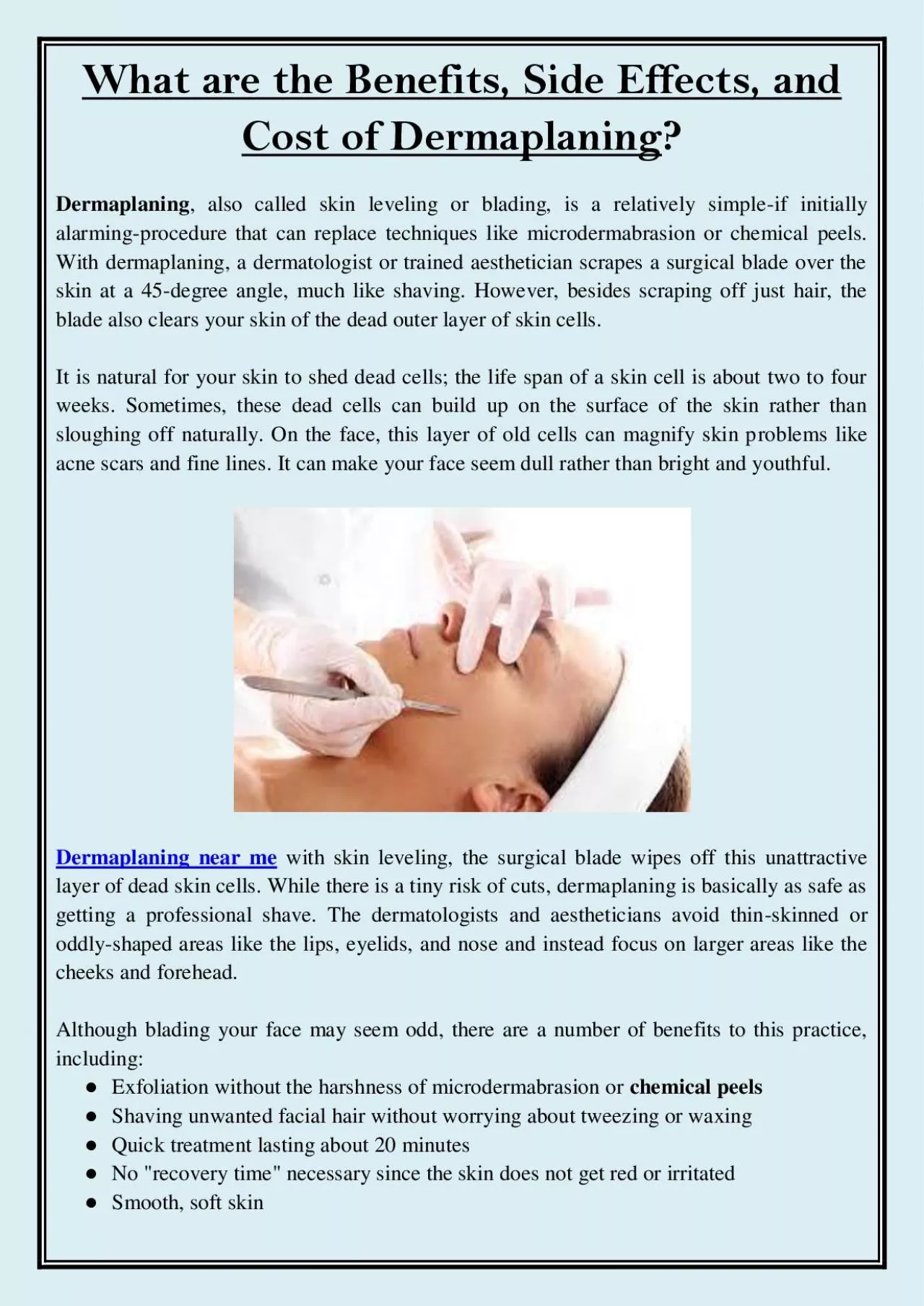 PDF-What are the Benefits, Side Effects, and Cost of Dermaplaning?