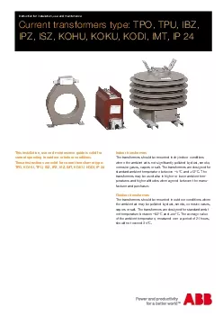 Current transformers type TPO TPU IBZ