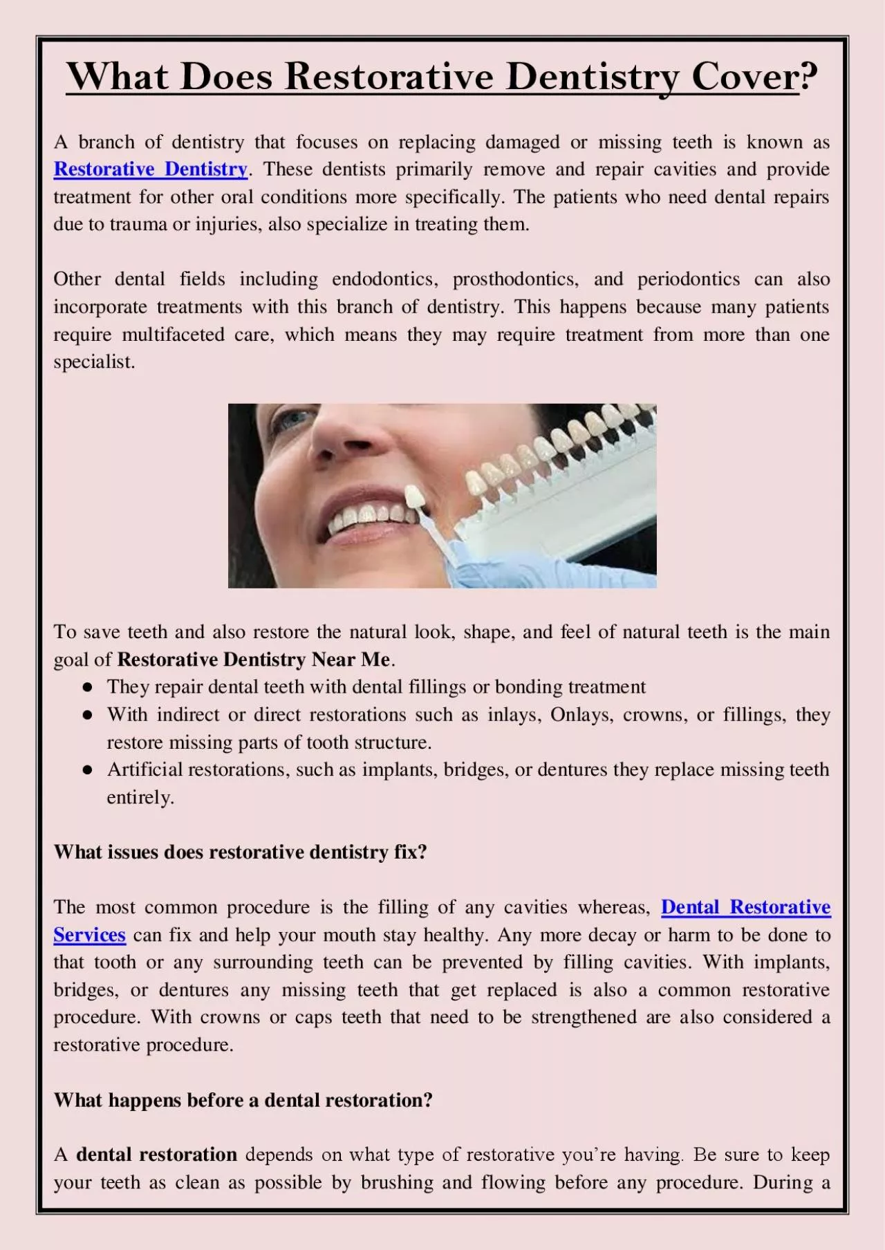 PDF-What Does Restorative Dentistry Cover?