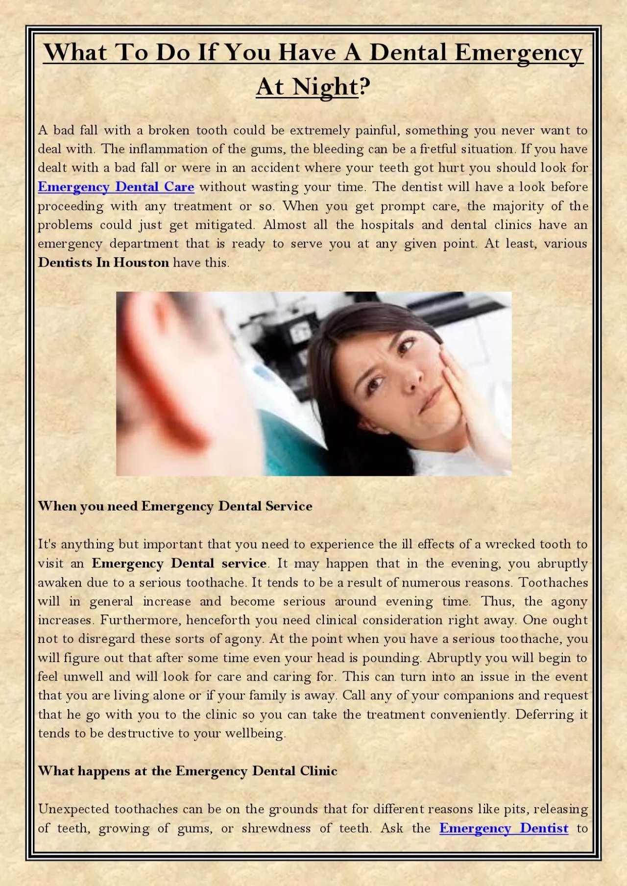 PDF-What To Do If You Have A Dental Emergency At Night?