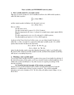 State variables and SISOMIMO control systems