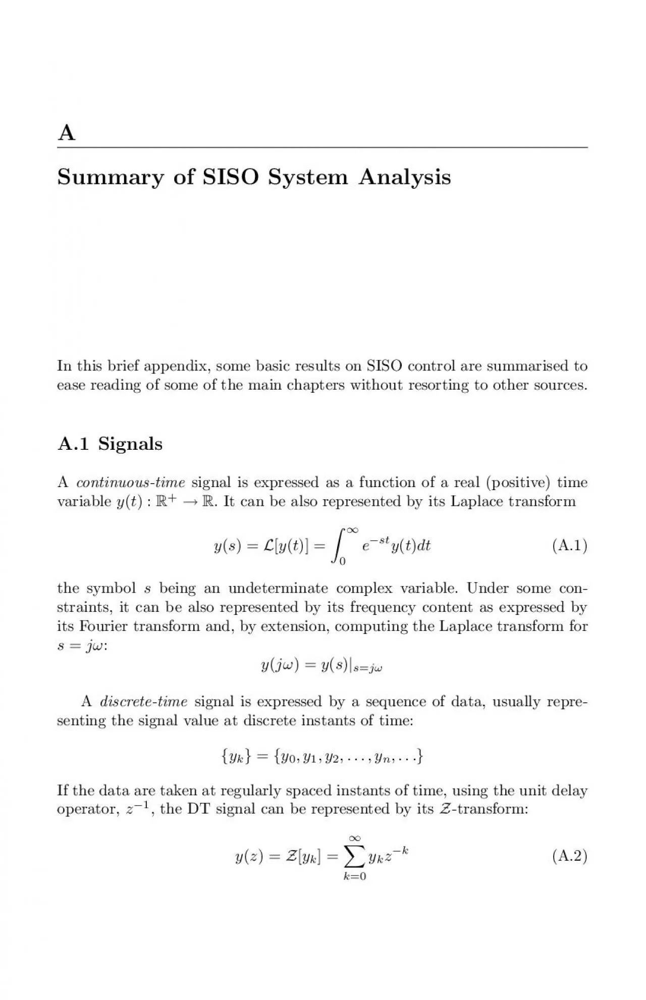 PDF-SummaryofSISOSystemAnalysisInthisbriefappendixsomebasicresultsonSISOco