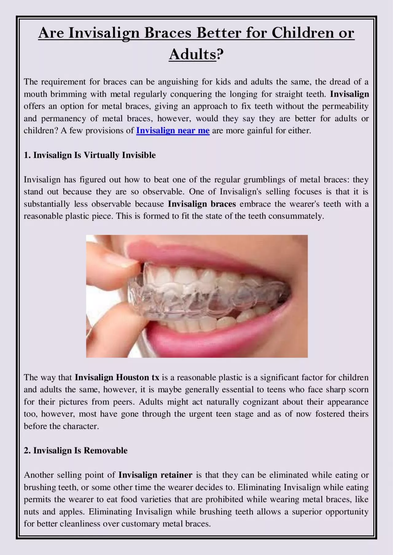 PDF-Are Invisalign Braces Better for Children or Adults?