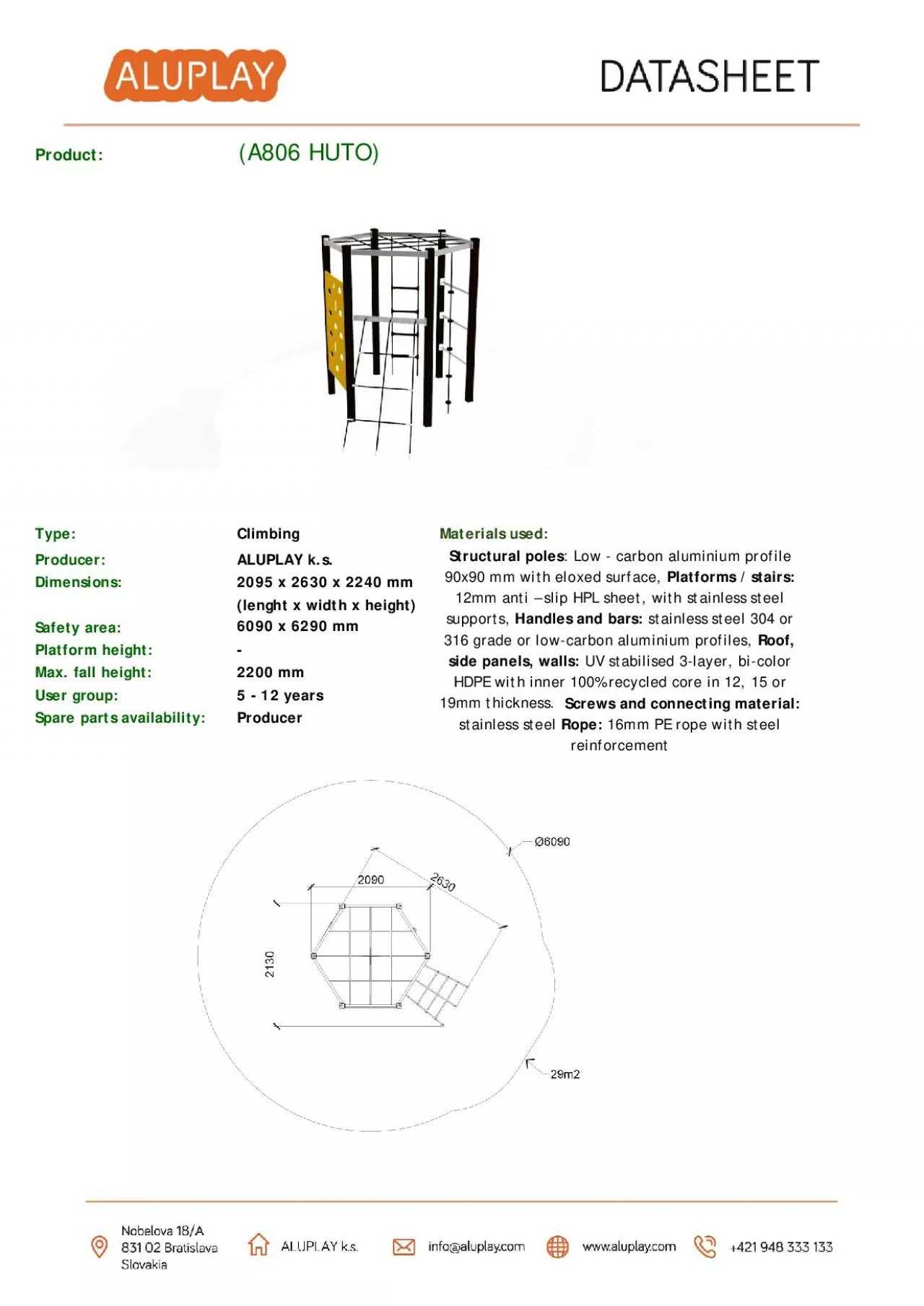 PDF-TypeClimbingMaterials usedProducerALUPLAY ksDimensions2095 x 2665 x 22