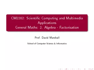 CM Scientic Computing and Multimedia Applications Gene