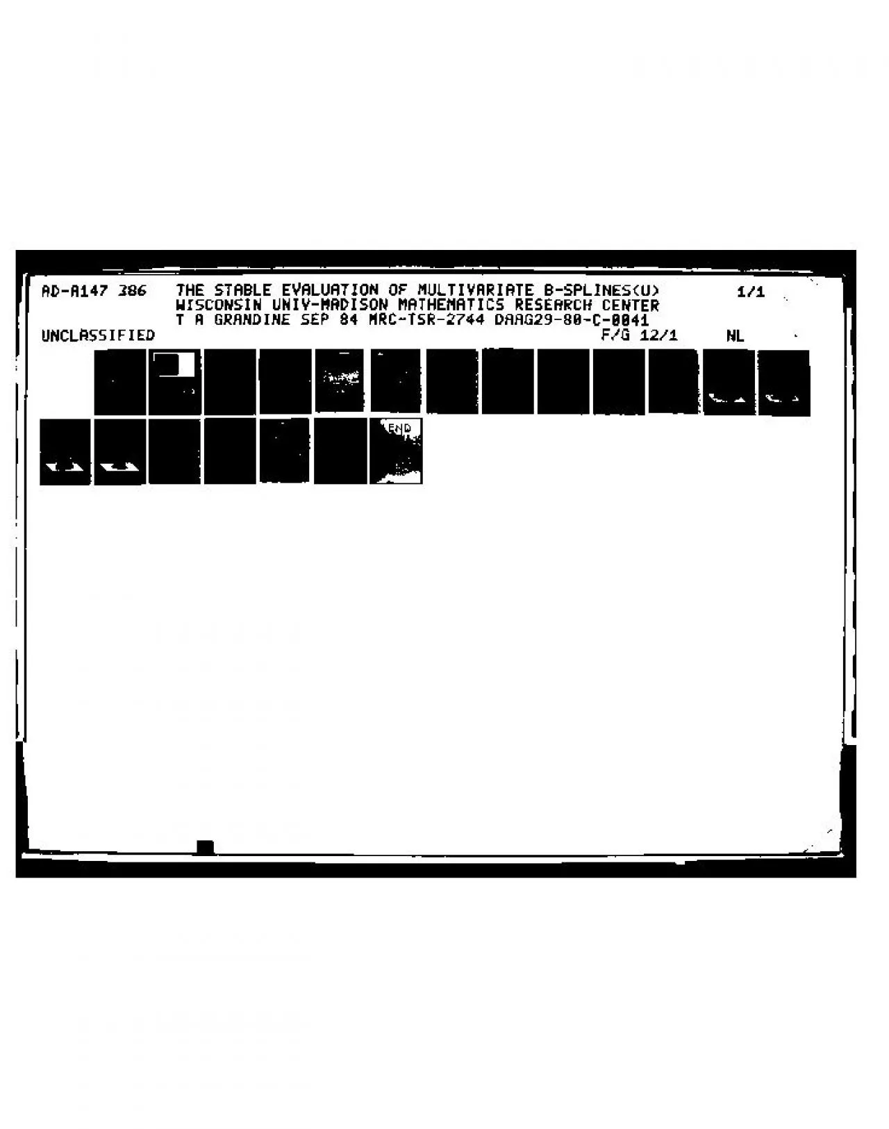 PDF-RDA147 386 THE STABLE EVALUATION OF MULTIVARIATE BSPLINESU Ili