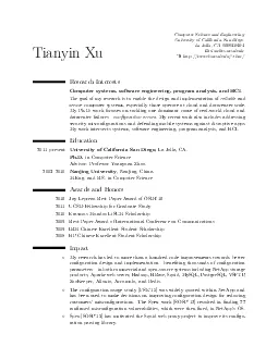 TianyinXuComputerScienceandEngineeringUniversityofCaliforniaSanDiegoLa