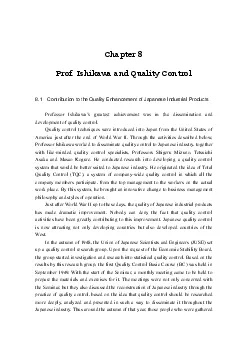 Prof Ishikawa and Quality Control