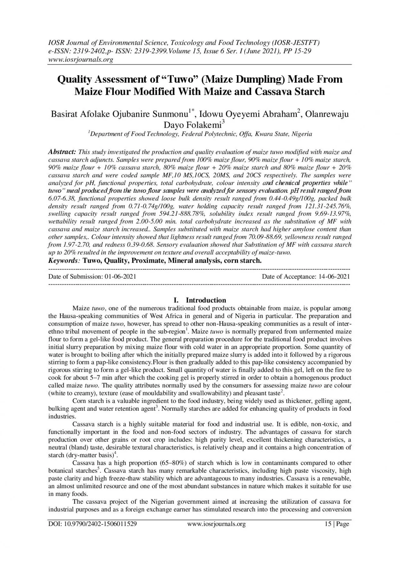 PDF-IOSR Journal of Environmental Science Toxicology and Food Technology I