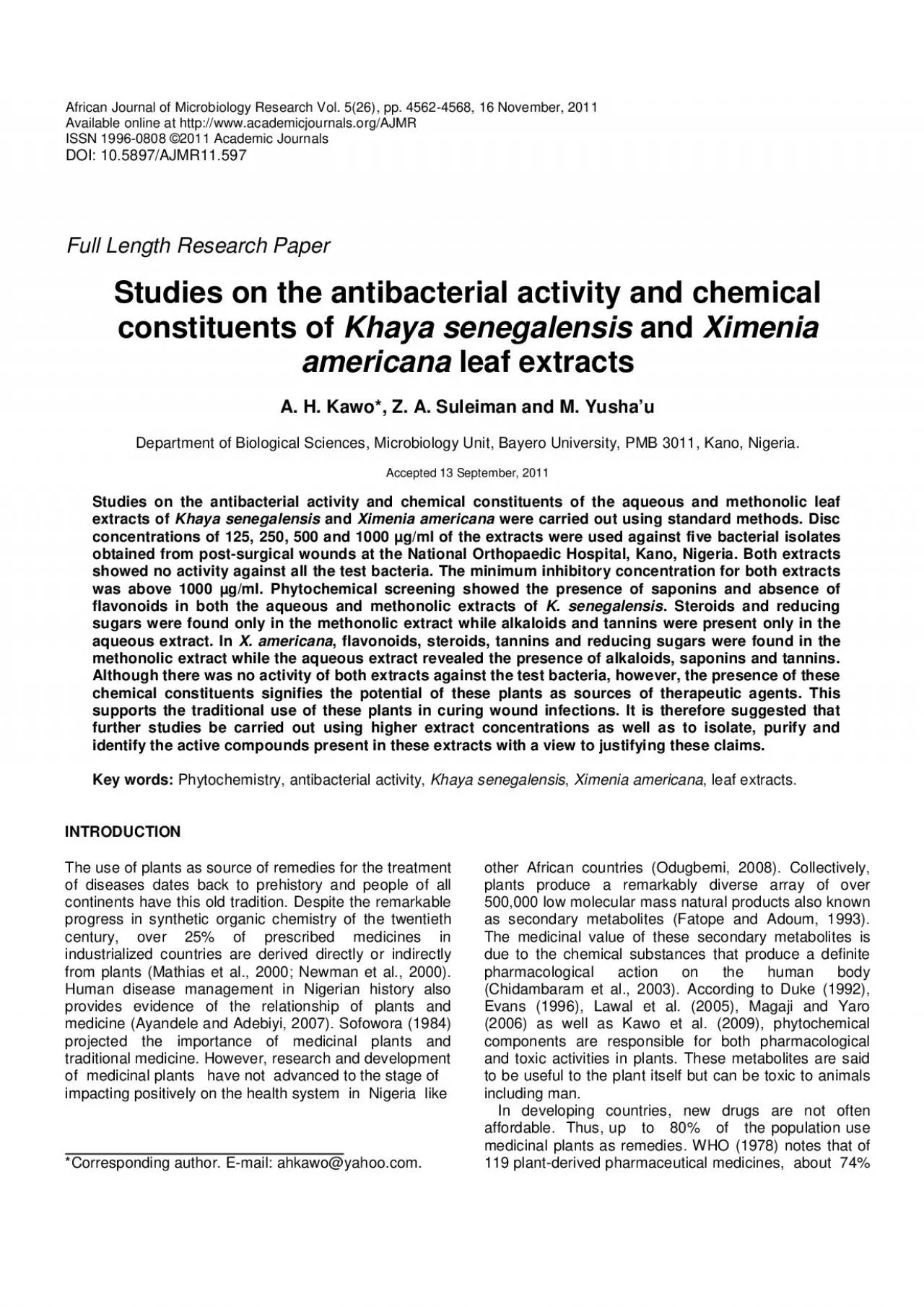 PDF-African Journal of Microbiology Research Vol 526 pp 45624568 16 Novem