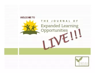 Journal of Expanded Learning Opportunities JELO is a peerreviewed onl