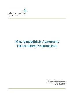 MinobimaadiziwinApartmentsTax IncrementFinancing PlanDraft for Public