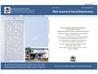 KILA Journal of Local Governance
