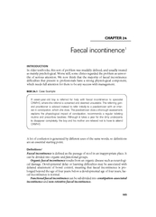 CHAPTER  Faecal incontinence INTRODUCTION In older te