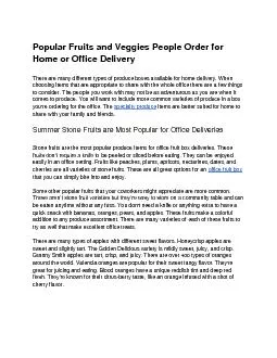 Popular Fruits and Veggies People Order for Home or Office Delivery