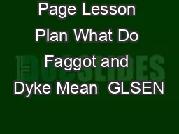Page Lesson Plan What Do Faggot and Dyke Mean  GLSEN