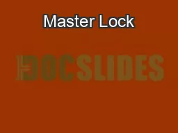   Master Lock                                                          