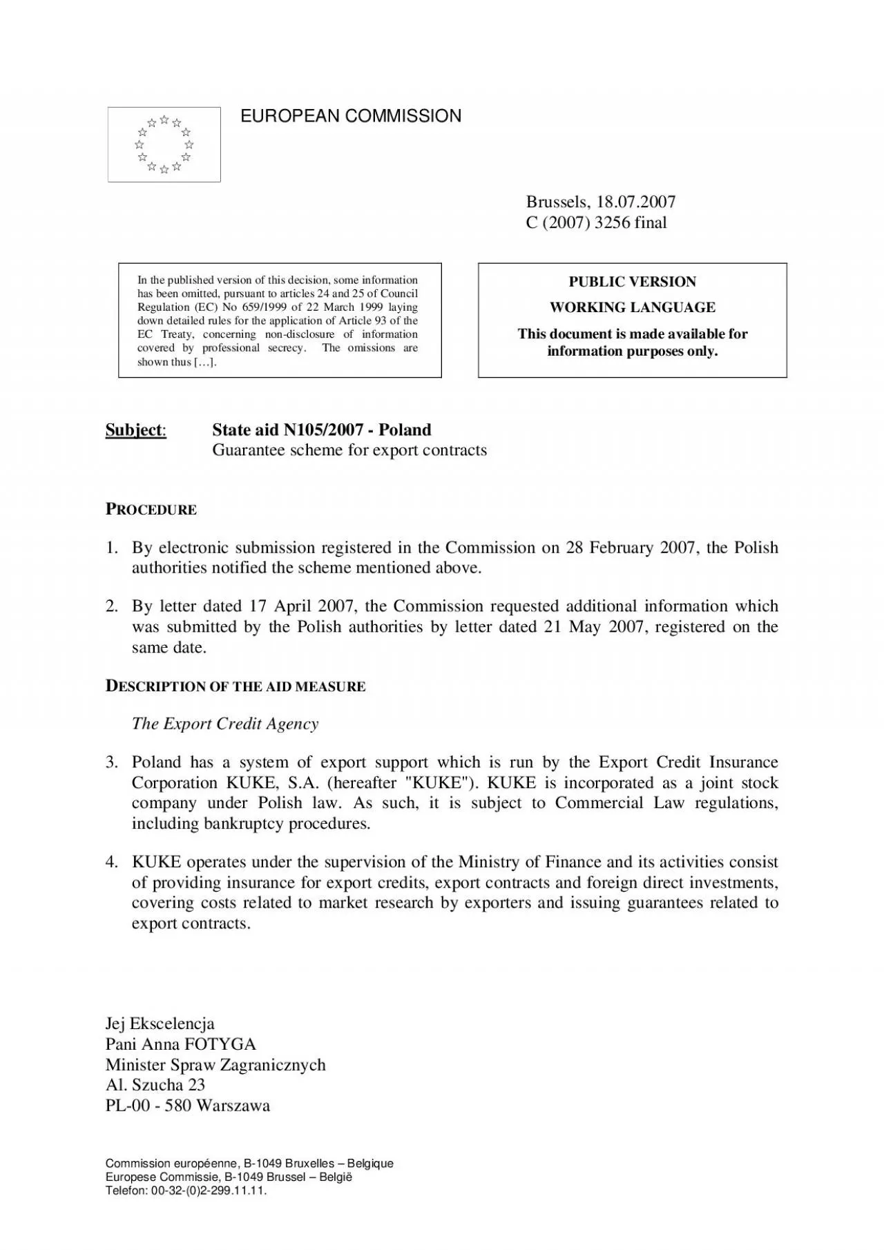 PDF-Jej Ekscelencja Commission europenne B1049 Bruxelles Belgique Europe