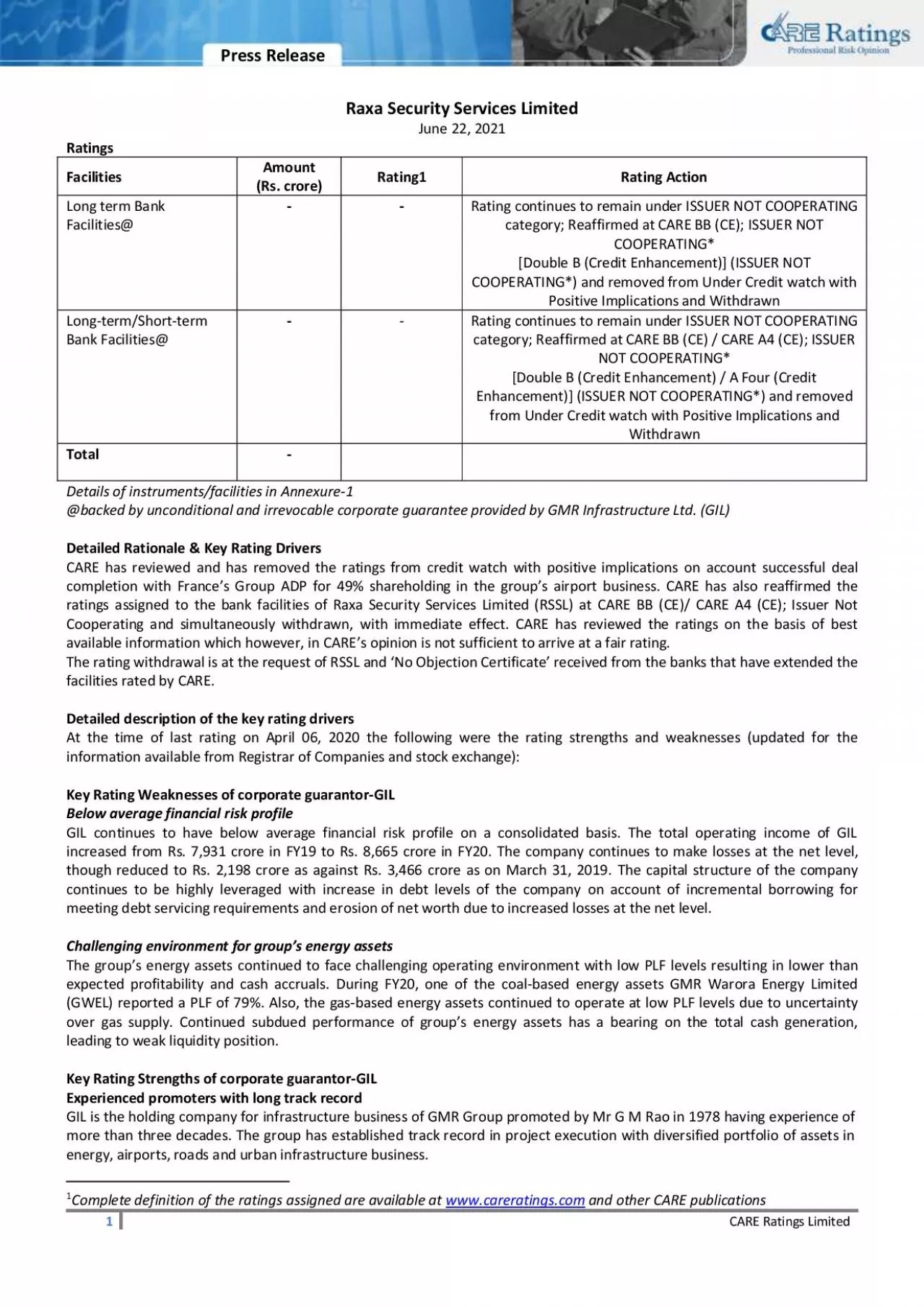 PDF-CARE Ratings