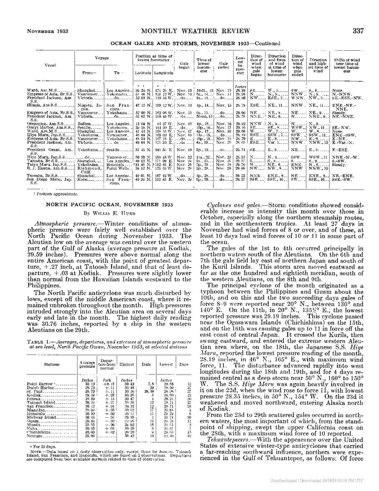 PDF-Tirue of WEATHER REVIEW OCEAN GALES