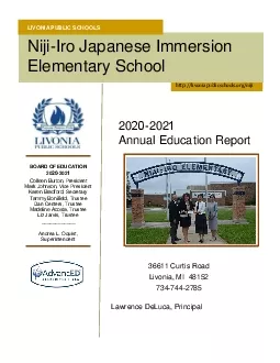LIVONIA PUBLIC SCHOOIro Japanese Immersion Elementary School