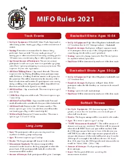 MIFO Rules 2021
