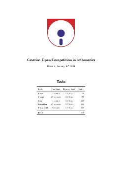 CroatianOpenCompetitioninInformaticsRound4January16th2021Tasks