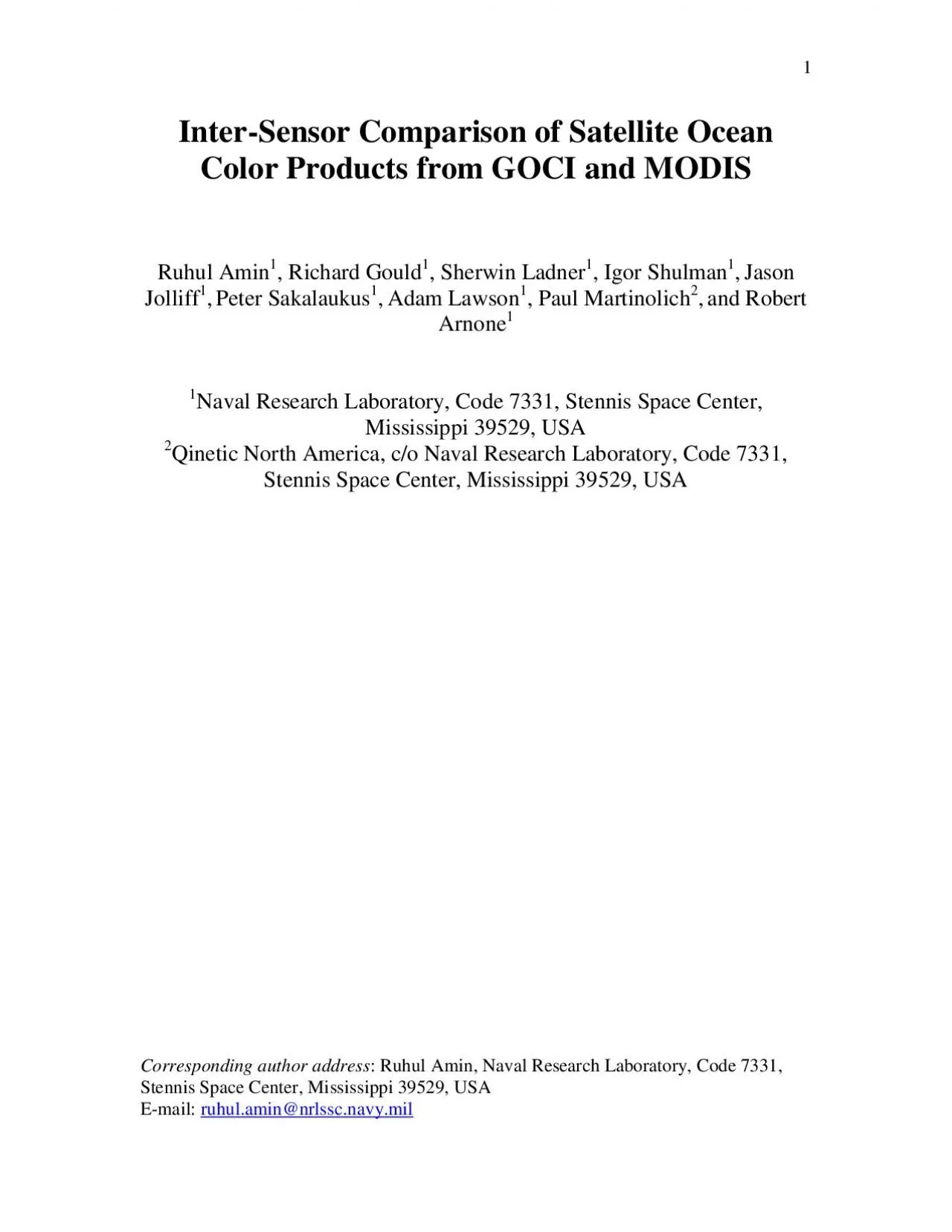 PDF-Sensor Comparison of Satellite Ocean