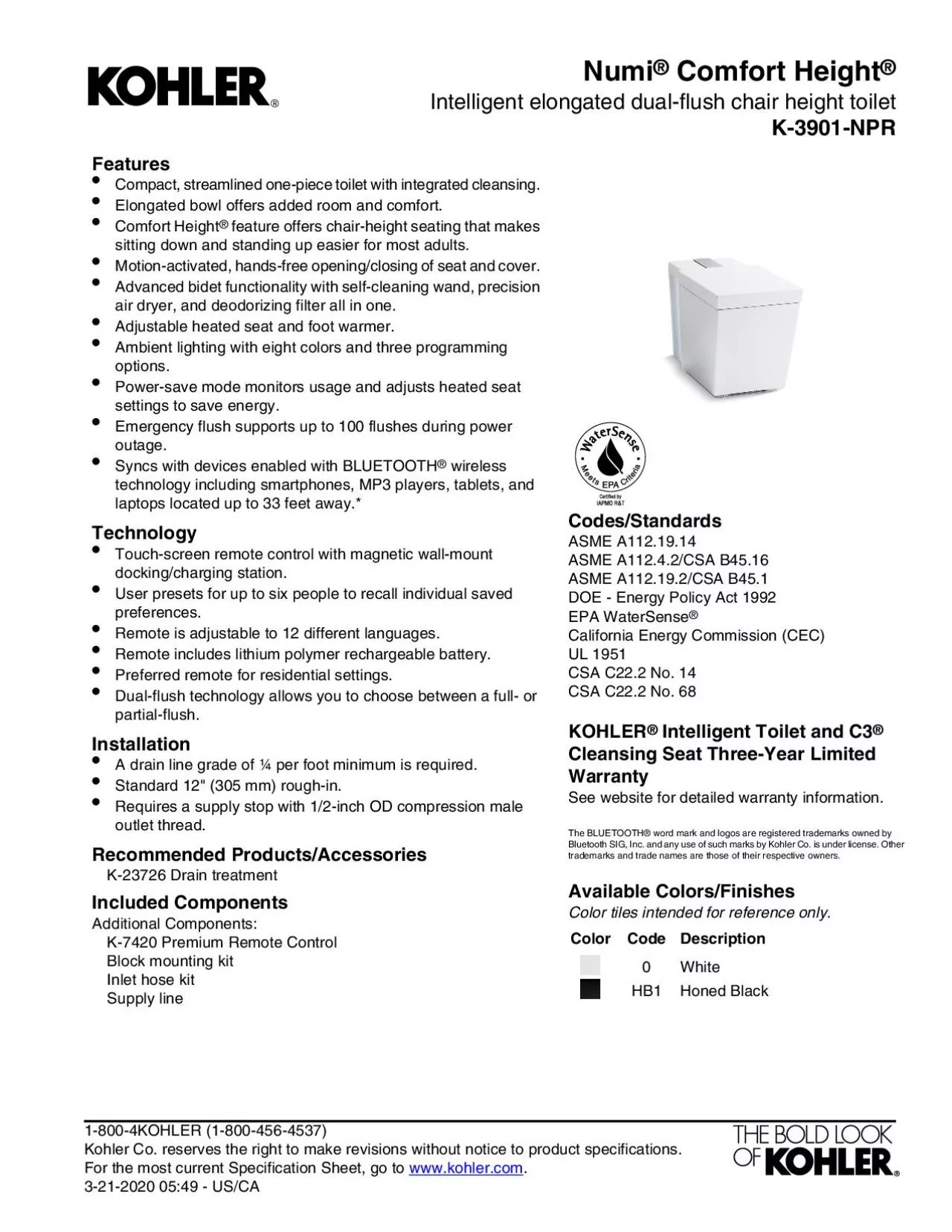 PDF-FeaturesCompact streamlined onepiece toilet with integrated cleansing