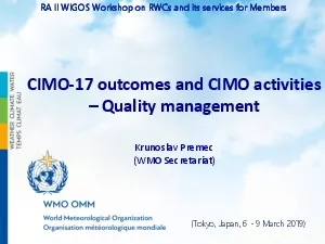 17 outcomes and CIMO activities
