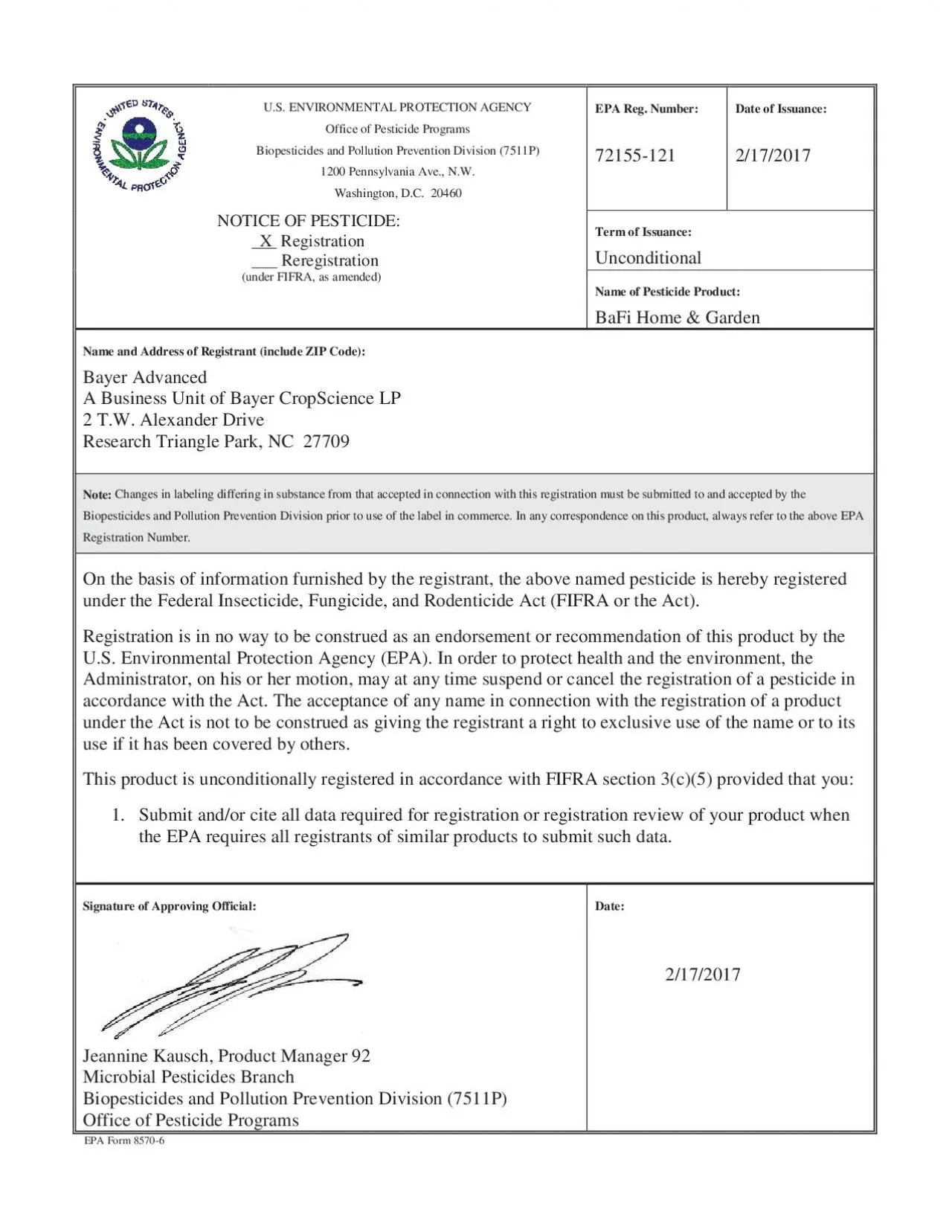 PDF-Page 2of 2EPA Reg No 721551212Make the following labeling change befo