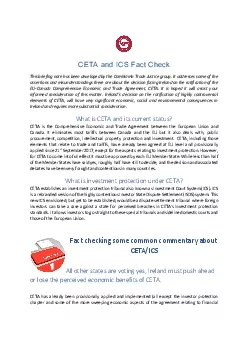 CETA and ICS Fact Check