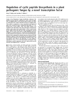 Regulationofcyclicpeptidebiosynthesisinaplantpathogenicfungusbyanovelt
