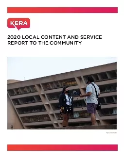 LOCAL CONTENT AND SERVICE REPORT TO THE COMMUNITYKeren Carrin