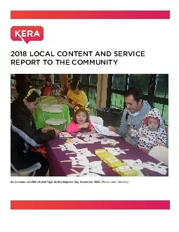 2018LOCAL CONTENT AND SERVICE REPORT TO THE COMMUNITYArt activities at