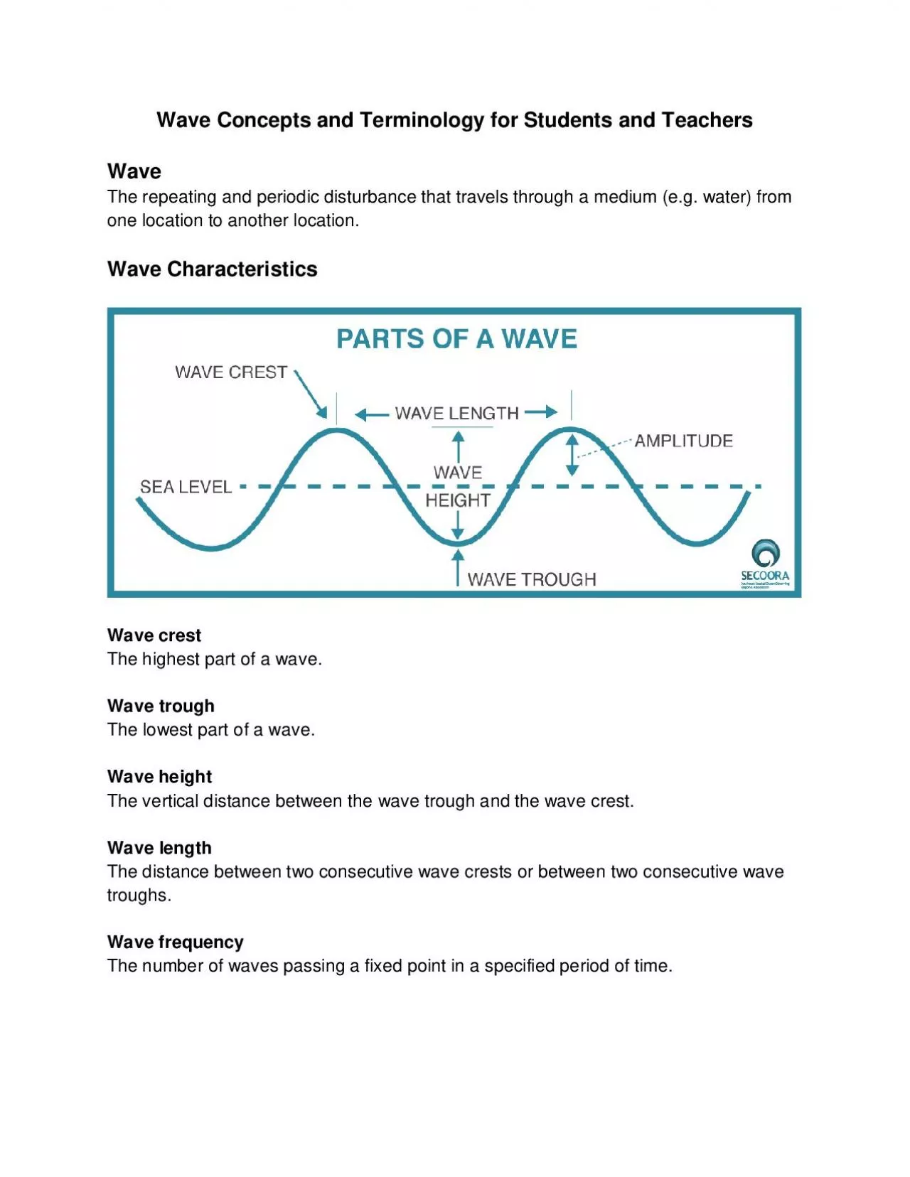 PDF-Wave Concepts and Terminology for Students and T