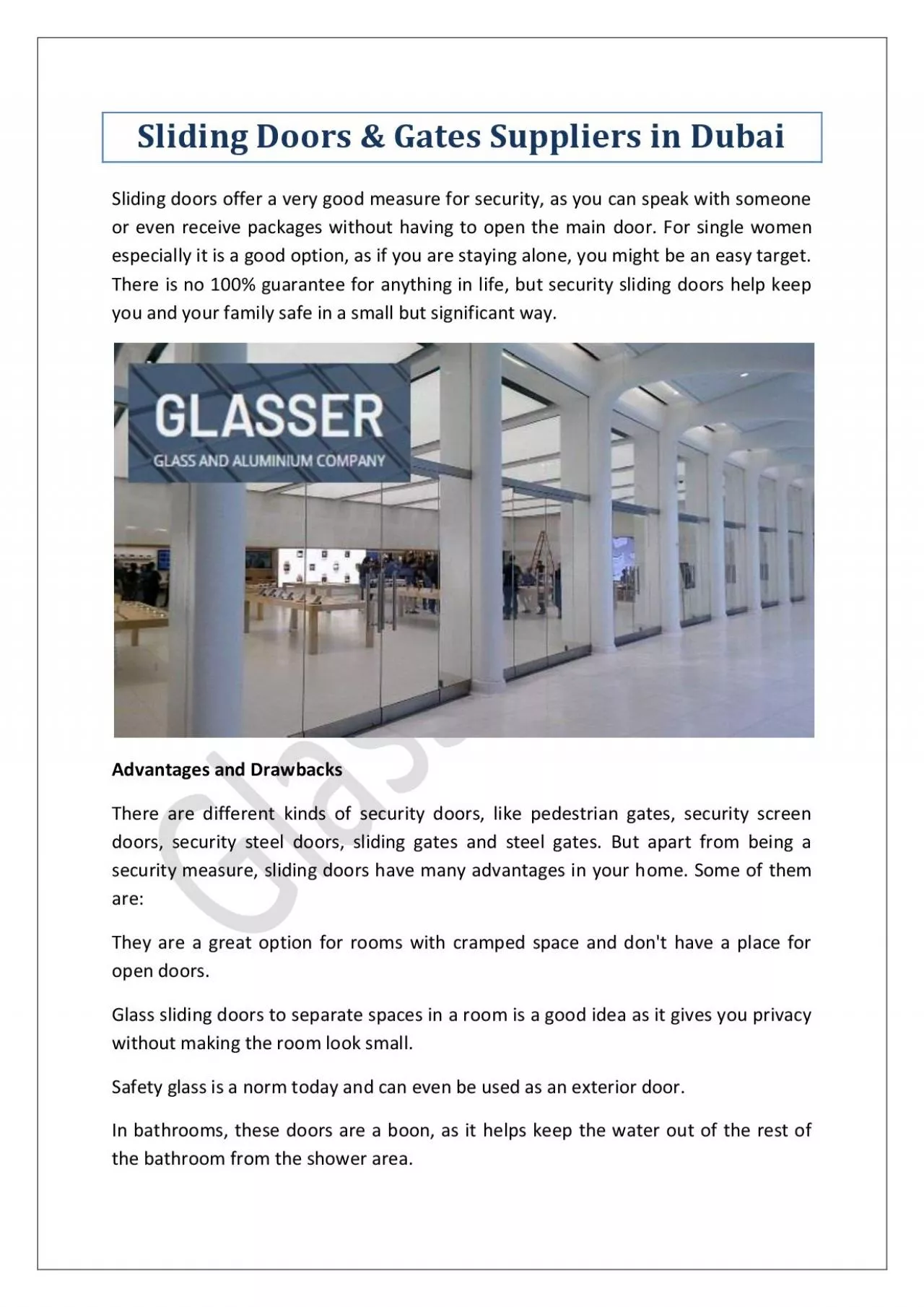 PDF-Sliding Doors & Gates Suppliers in Dubai